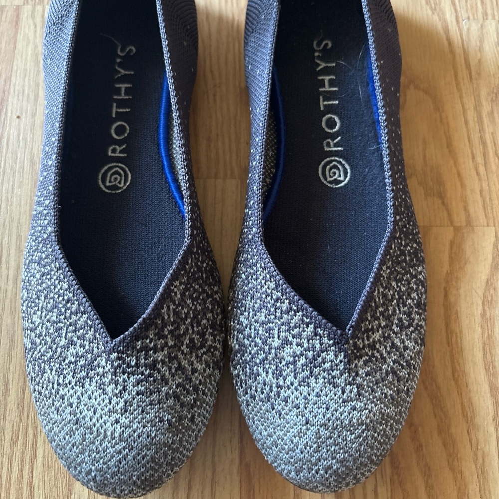 Rothy’s brown sparkle ballet flats